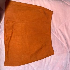 Orange fall mini skirt